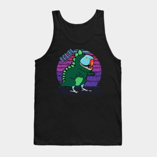 Vaporwave Blue Indian Ringneck Dinosaur Tank Top